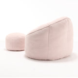Pink Bean Bag Sofa Chair with Footrest | OROA Kids