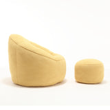 Yellow Bean Bag Sofa Chair with Footrest | OROA Kids