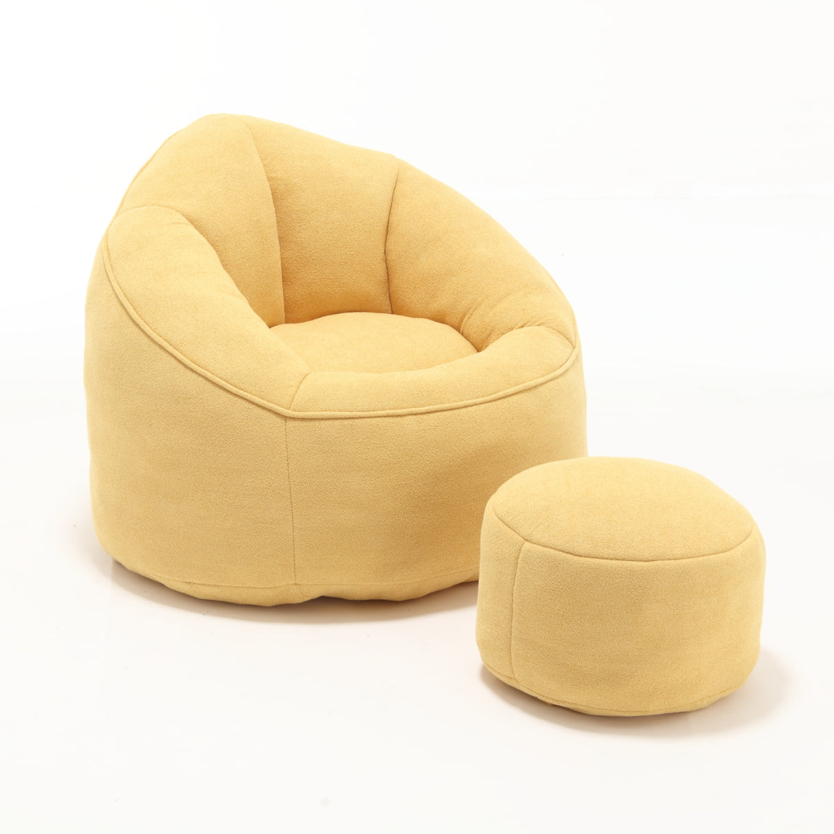 Yellow Bean Bag Sofa Chair with Footrest | OROA Kids