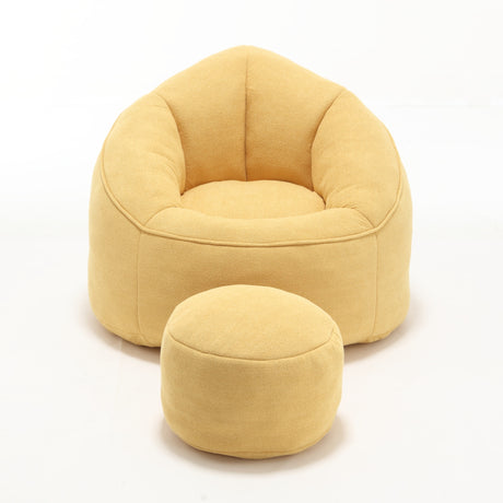 Yellow Bean Bag Sofa Chair with Footrest | OROA Kids