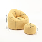 Yellow Bean Bag Sofa Chair with Footrest | OROA Kids