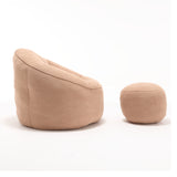 Tan Bean Bag Sofa Chair with Footrest | OROA Kids