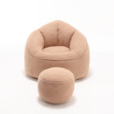 Tan Bean Bag Sofa Chair with Footrest | OROA Kids