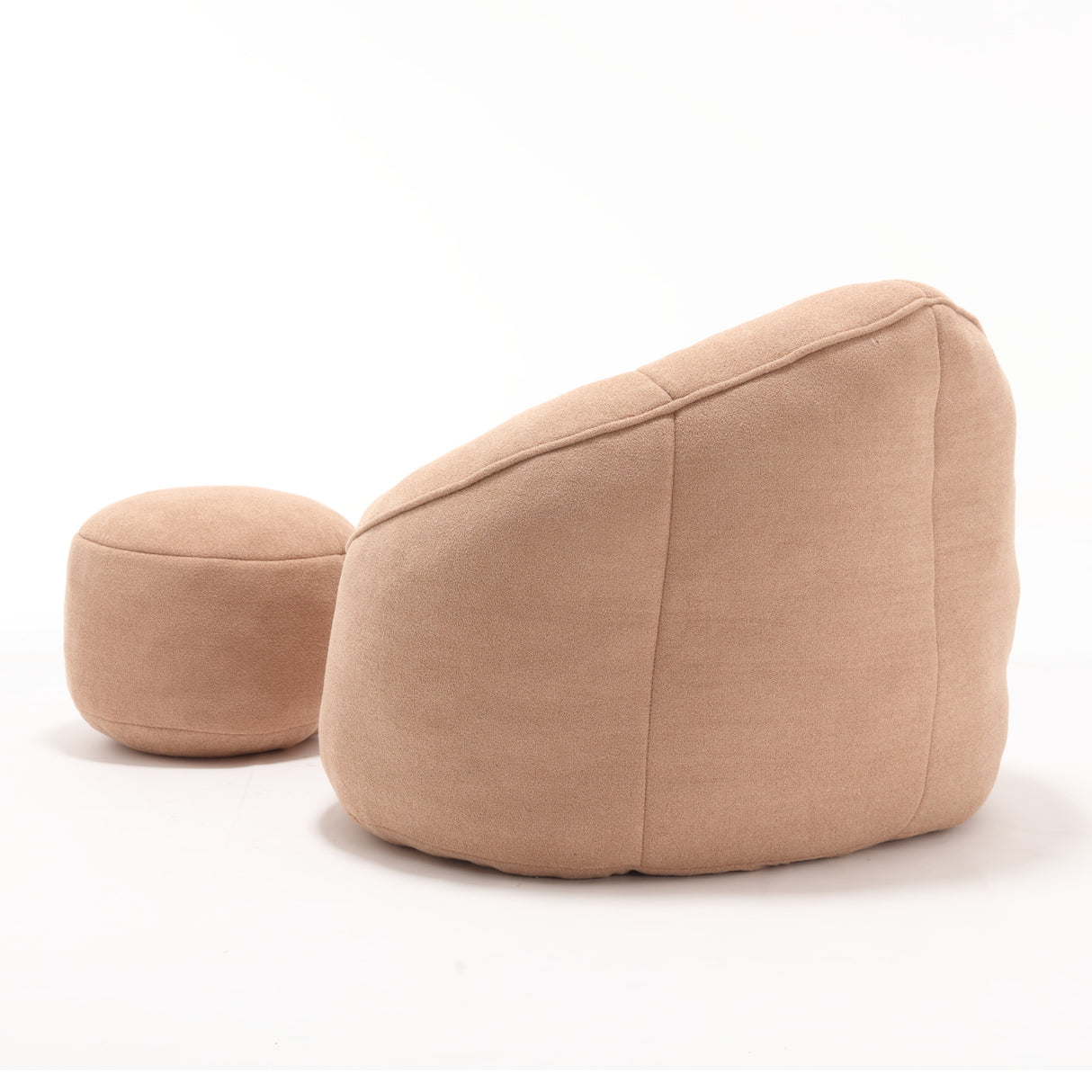 Tan Bean Bag Sofa Chair with Footrest | OROA Kids