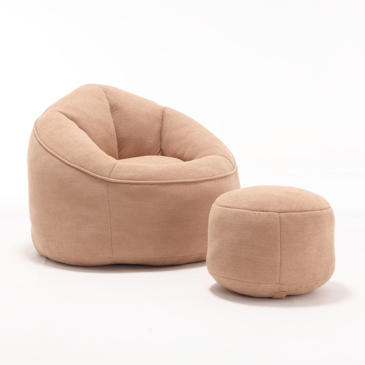 Tan Bean Bag Sofa Chair with Footrest | OROA Kids
