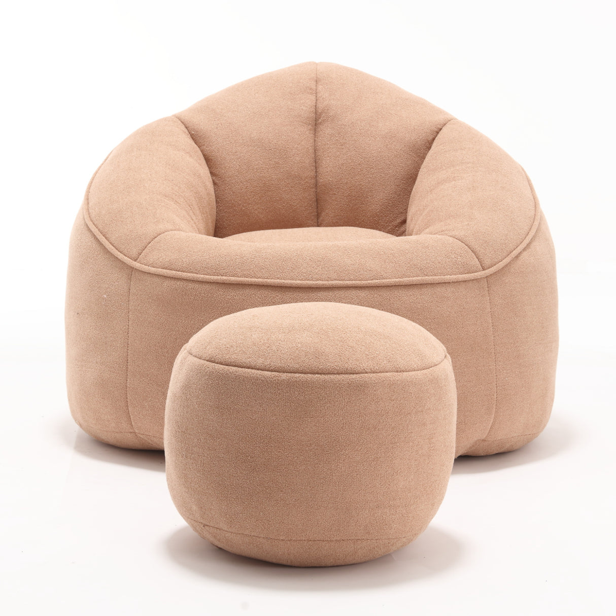 Tan Bean Bag Sofa Chair with Footrest | OROA Kids