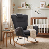Dark Gray Upholstered Nursery Rocking Chair | OROA Kids