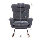 Dark Gray Upholstered Nursery Rocking Chair | OROA Kids