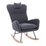 Dark Gray Upholstered Nursery Rocking Chair | OROA Kids