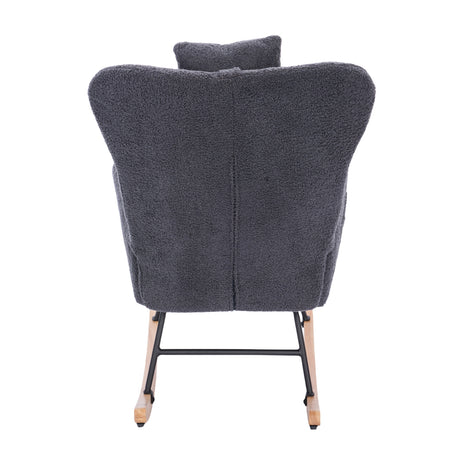 Dark Gray Upholstered Nursery Rocking Chair | OROA Kids
