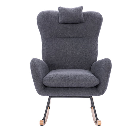 Dark Gray Upholstered Nursery Rocking Chair | OROA Kids