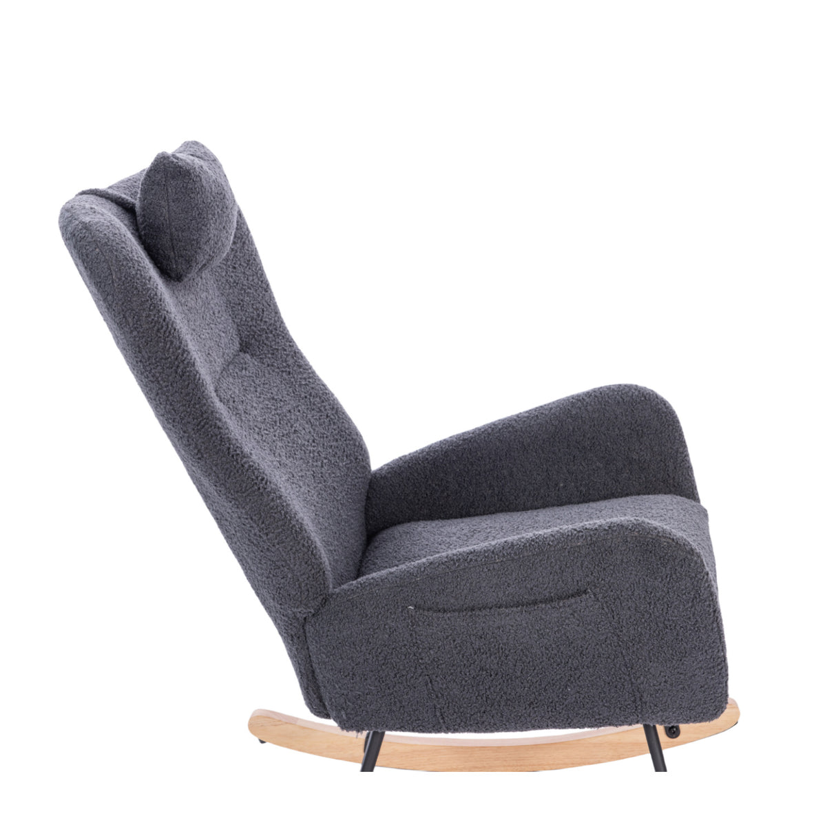Dark Gray Upholstered Nursery Rocking Chair | OROA Kids