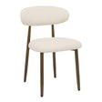 Beige Upholstered Metal Dining Chairs (2) by OROA