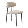 Modern Camel Fabric Upholstered Metal Dining Chairs (2) by OROA