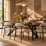 Modern Camel Fabric Upholstered Metal Dining Chairs (2) by OROA