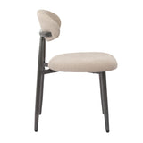 Modern Camel Fabric Upholstered Metal Dining Chairs (2) by OROA