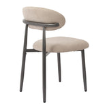 Modern Camel Fabric Upholstered Metal Dining Chairs (2) by OROA