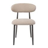Modern Camel Fabric Upholstered Metal Dining Chairs (2) by OROA