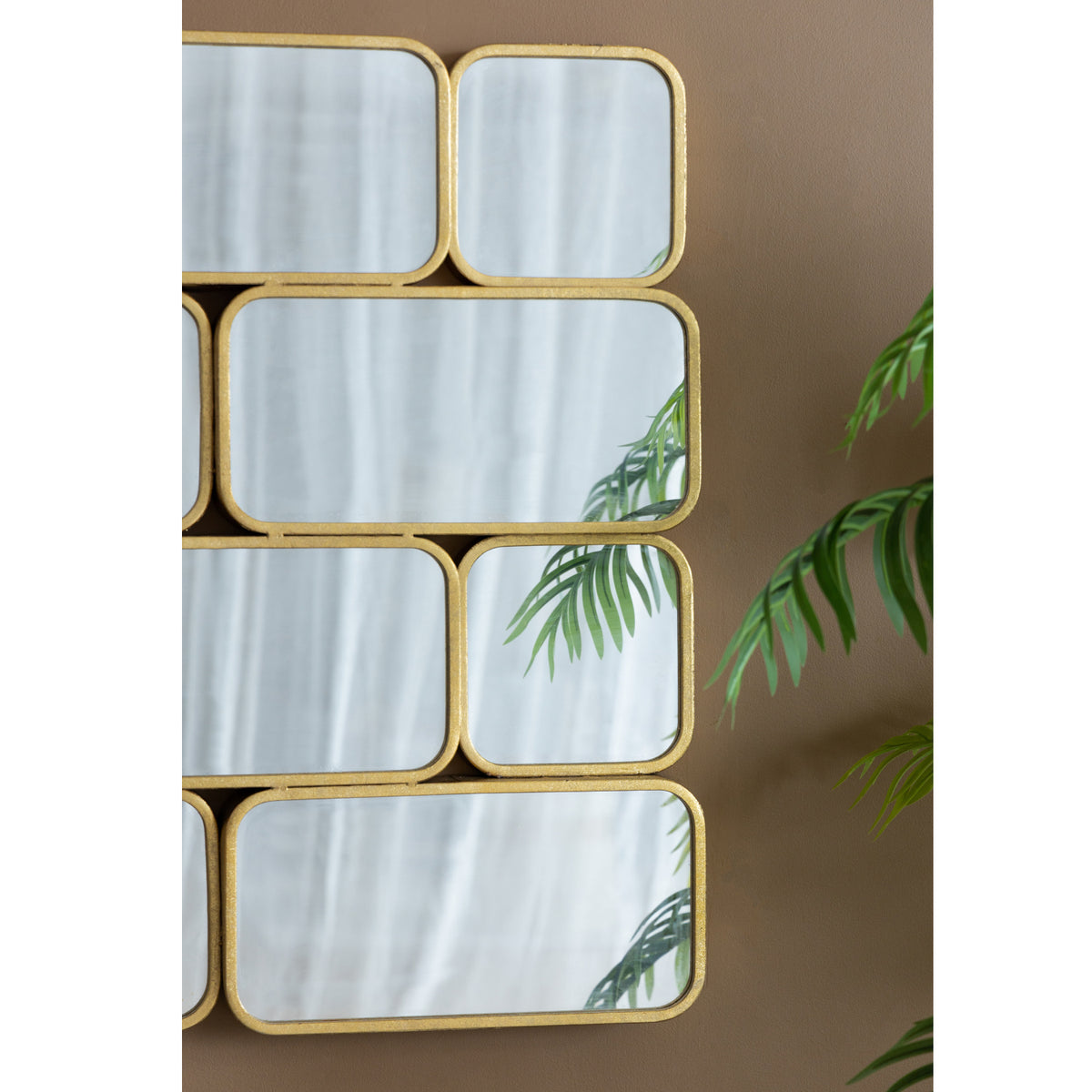 Modern European furniture - Gold Metal Framed Wall Mirror - www.oroa.com