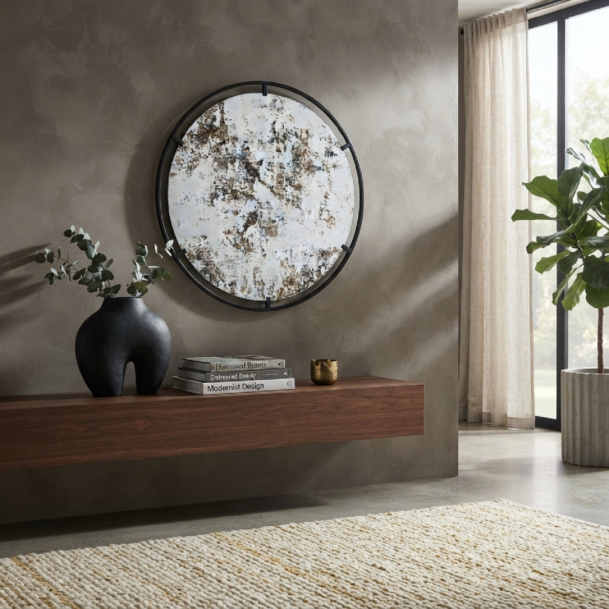 Black Metal Frame Wall Mirror | OROA