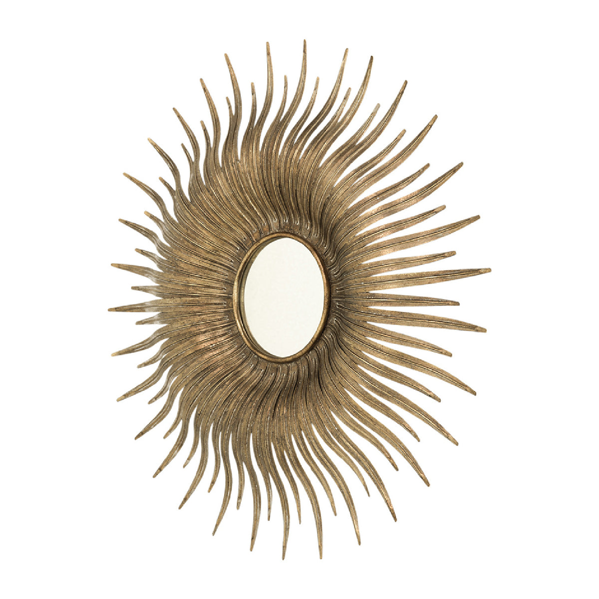 Modern European furniture - Gold Sunburst Metal Wall Mirror - www.oroa.com