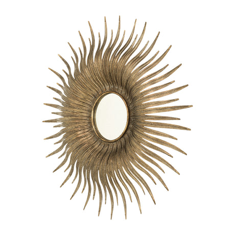 Modern European furniture - Gold Sunburst Metal Wall Mirror - www.oroa.com