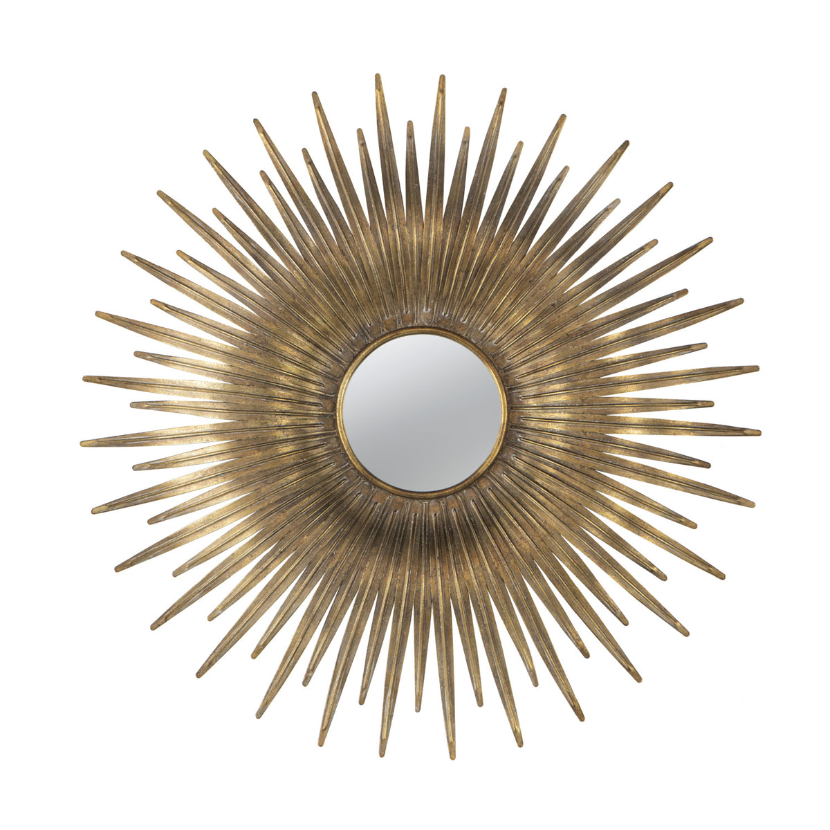 Modern European furniture - Gold Sunburst Metal Wall Mirror - www.oroa.com