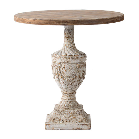 Antique Round Wood Dining Table | OROA