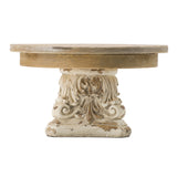 Cream Brown Round Cake Plate Stand | OROA