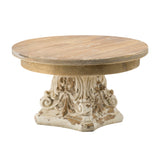 Cream Brown Round Cake Plate Stand | OROA