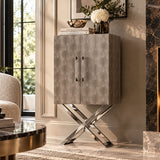 Modern Freestanding Metal and Wood Accent Cabinet | OROA