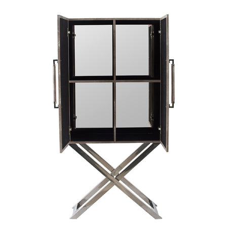 Modern Freestanding Metal and Wood Accent Cabinet | OROA