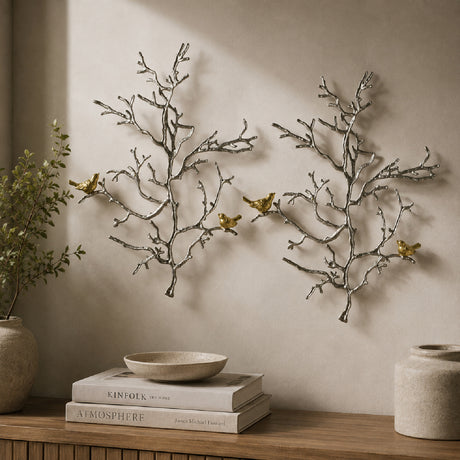 Metal Branch Wall Sculpture Set (2) | OROA