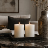 Modern European furniture - Ivory Soy Wax Pillar Candles, S/2 - www.oroa.com