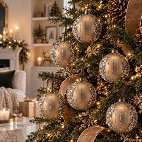 Golden Christmas Decorative Balls (6) - OROA - view 2