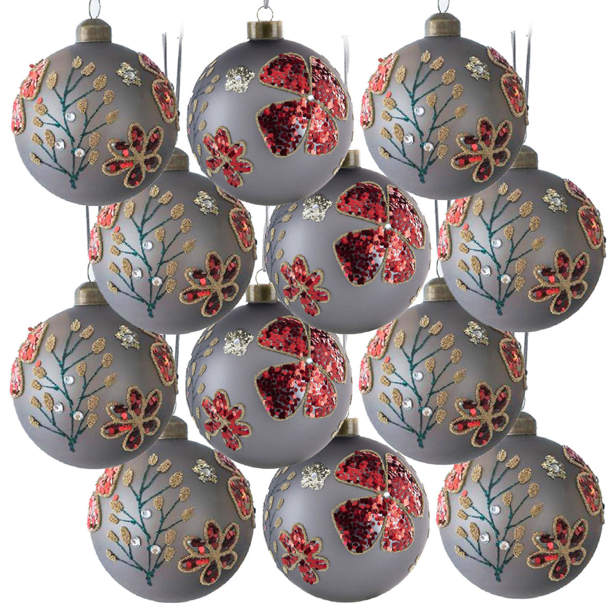 Glass Christmas Hanging Balls (12) | OROA