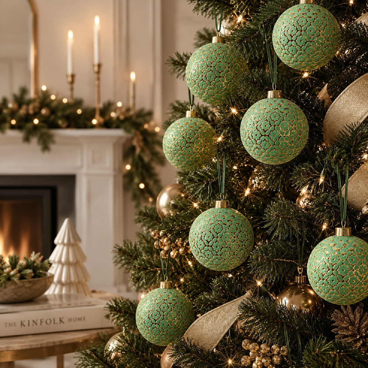 Glass Christmas Ball Ornaments Set (12) | OROA