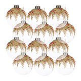 Clear Glass Decorative Christmas Balls (12) by OROA