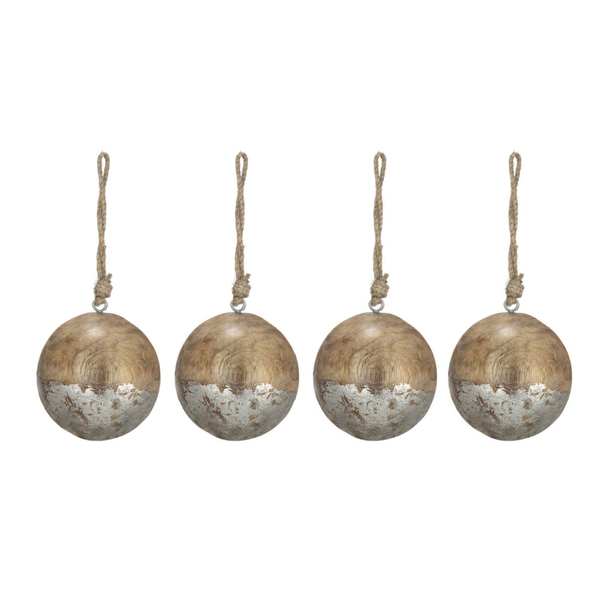 Wood Decorative Hanging Ball Christmas Tree Ornaments (4) | OROA