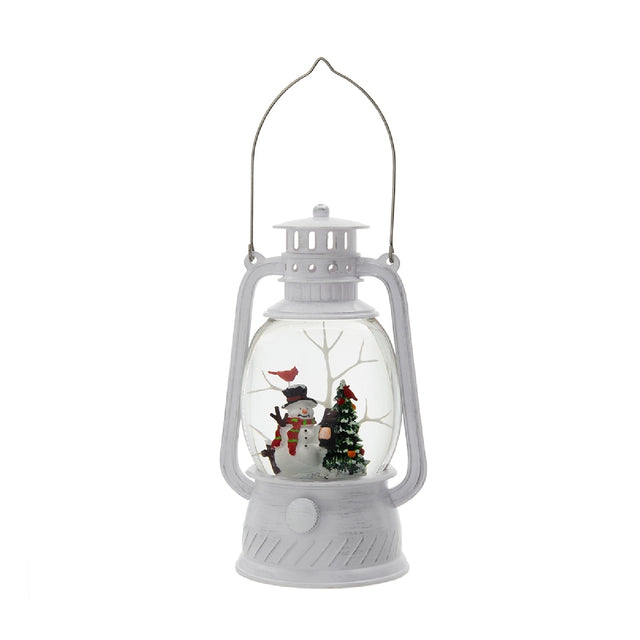 Modern European furniture - White Christmas Snowman Lantern with LED Lights - www.oroa.com