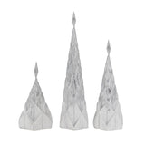 Resin White/Silver Christmas Tree (Set of 3) | OROA