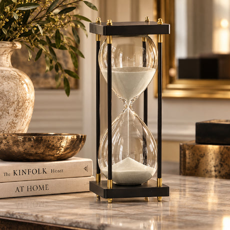 White Wooden Frame Hourglass | OROA