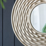Modern European furniture - Silver Round Wall Mounted Mirror - www.oroa.com