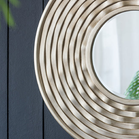 Modern European furniture - Silver Round Wall Mounted Mirror - www.oroa.com