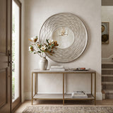 Modern European furniture - Silver Round Wall Mounted Mirror - www.oroa.com