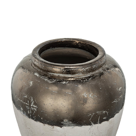 Round Sienna Brown Ceramic Accent Vase | OROA