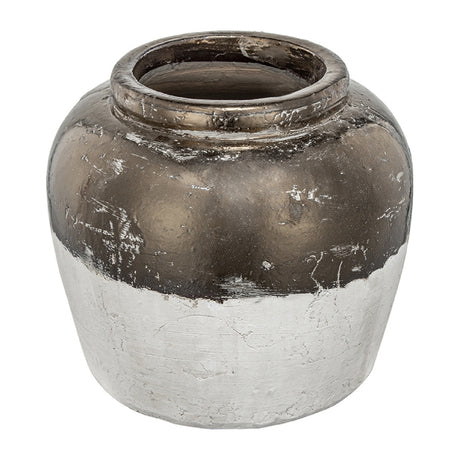 Round Sienna Brown Ceramic Accent Vase | OROA