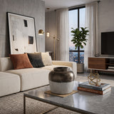 Round Sienna Brown Ceramic Accent Vase | OROA