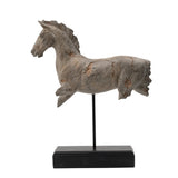 Antique Horse Statue On Stand | OROA