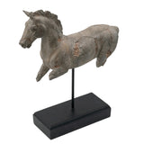 Antique Horse Statue On Stand | OROA